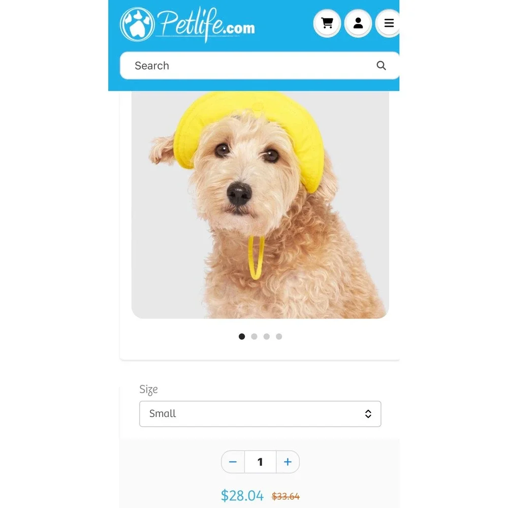 Like New Canada Pooch Torrential Tracker Yellow Dog Sun Hat Adjustable Small